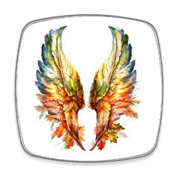 Ailes d'Ange Feuilles d'Automne Angelwings - Magnet carré - blanc - Devant