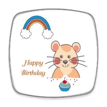 Joyeux anniversaire Geburtstag - Magnet carré - blanc - Devant