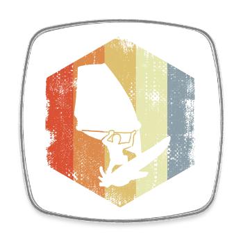 Windsurfer Drawing - Square fridge magnet - white - Front