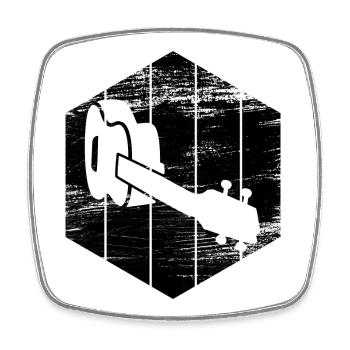 Ukulele sketch - Square fridge magnet - white - Front