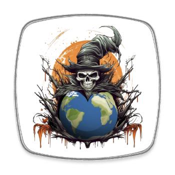 The Death of the Earth Environmental Protection Planet - Square fridge magnet - white - Front