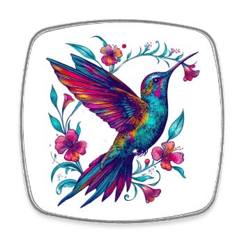 Colibri - Magnet carré - blanc - Devant