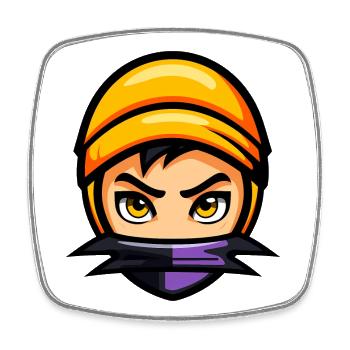Cute Halloween Ninja - Square fridge magnet - white - Front
