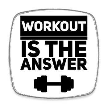 L’entraînement est la réponse - Motivation pour la forme physique - Magnet carré - blanc - Devant