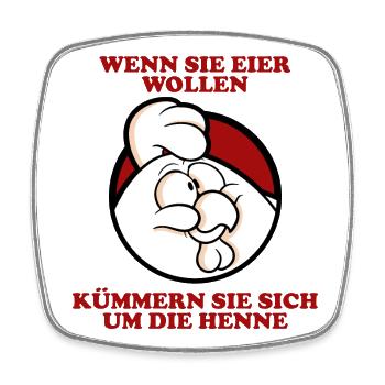 Kümmern Sie sich um die Henne 2 - Viereckiger Kühlschrankmagnet - Weiß - Vorne