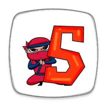5th Birthday Boy 5 Year Old Ninja - Square fridge magnet - white - Front