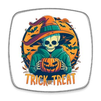 Trick or Treat - Square fridge magnet - white - Front