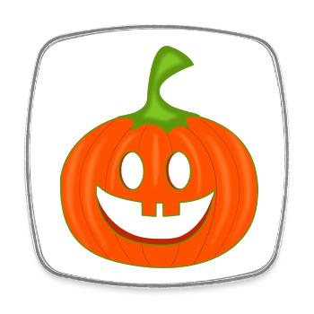 Citrouille colorée Halloween - Magnet carré - blanc - Devant