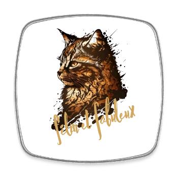 Fabelhafter Katzenspritzer - Viereckiger Kühlschrankmagnet - Weiß - Vorne