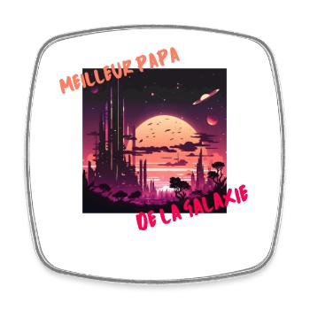 Meilleur Papa Galactique - Magnet carré - blanc - Devant