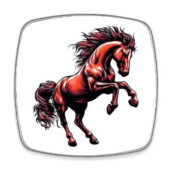 Horse - Square fridge magnet - white - Front