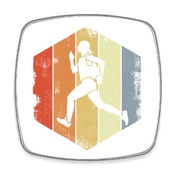 Vintage Runner - Square fridge magnet - white - Front