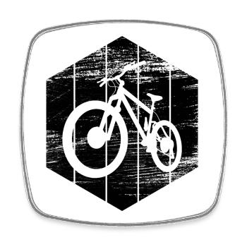 Mountainbike - Viereckiger Kühlschrankmagnet - Weiß - Vorne