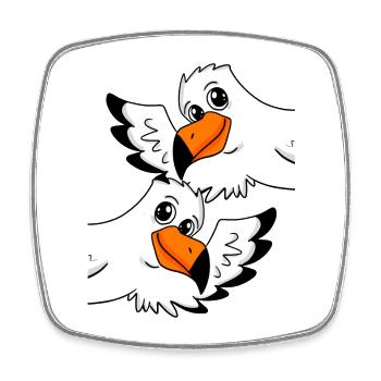 Seagull Greeting Welcome - Square fridge magnet - white - Front