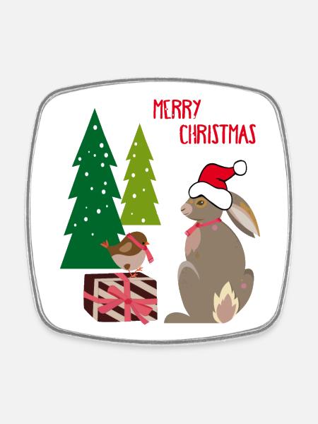 Merry Christmas - Viereckiger Kühlschrankmagnet - Weiß