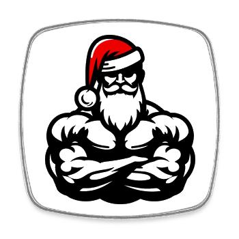 Bodybuilding Christmas Fitness - Square fridge magnet - white - Front