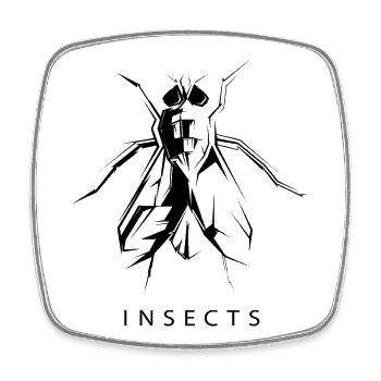 Insect Fly Drawing Sketch Insect Animals Icon - Square fridge magnet - white - Front