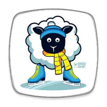 Ewe like Skating? - Square fridge magnet - white - Front