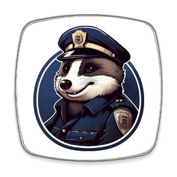 Dachs Polizei - Viereckiger Kühlschrankmagnet - Weiß - Vorne