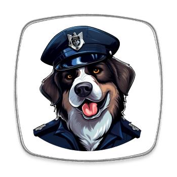 Dogs Police - Square fridge magnet - white - Front