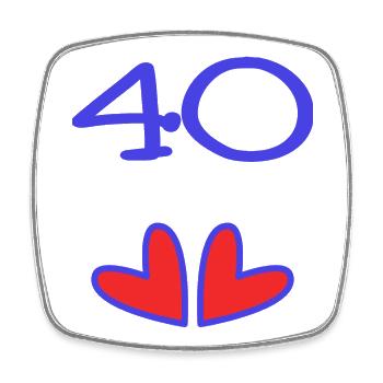 40. 40 YEARS. 40th ANNIVERSARY. 40TH ANNIVERSARY. - Square fridge magnet - white - Front