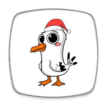 Seagull Christmas - Square fridge magnet - white - Front