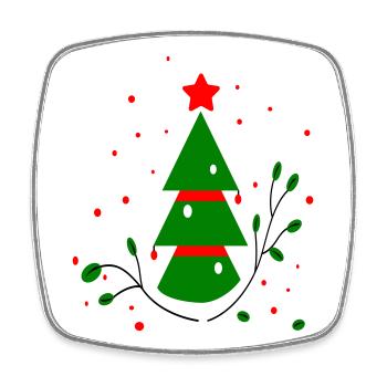 Christmas, Christmas Tree - Square fridge magnet - white - Front