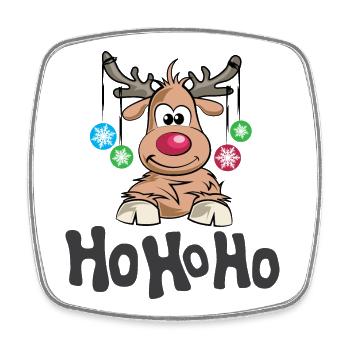 hohoho Rentier Elch Symbol Hirsch Kugeln icon - Viereckiger Kühlschrankmagnet - Weiß - Vorne