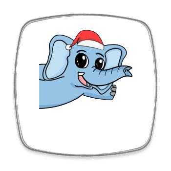 Noël des éléphants - Magnet carré - blanc - Devant