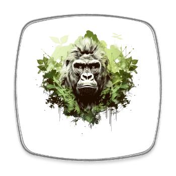 Emerald Jungle Gorilla - Square fridge magnet - white - Front
