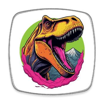 Tyrannosaure Rex - Magnet carré - blanc - Devant