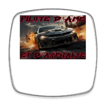 Pilote d'Âme et d'Asphalte - Magnet carré - blanc - Devant