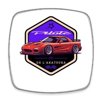 Pulse Voiture Badge Akatsuka - Magnet carré - blanc - Devant
