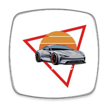 Racing Soleil Triangle - Viereckiger Kühlschrankmagnet - Weiß - Vorne