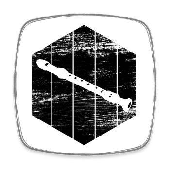 Flute - Square fridge magnet - white - Front
