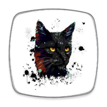 Cat Watercolor - Viereckiger Kühlschrankmagnet - Weiß - Vorne