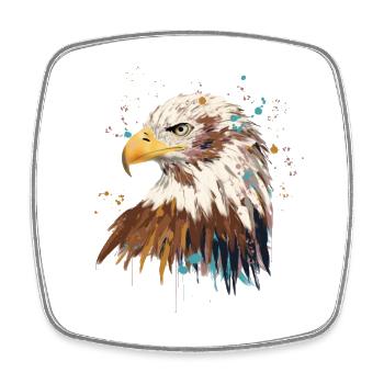 Eagle Watercolor - Viereckiger Kühlschrankmagnet - Weiß - Vorne