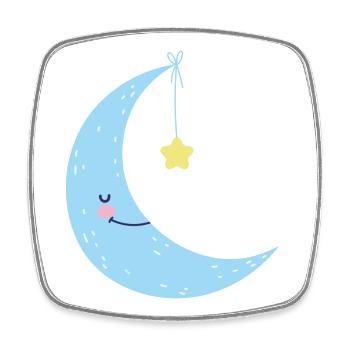 Moon and Star Night Bliss - Square fridge magnet - white - Front