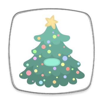 Christmas Tree - Name Tag - Square fridge magnet - white - Front
