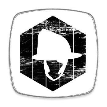 Firefighter's helmet - Square fridge magnet - white - Front