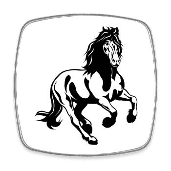 Etalon frison 01 s - Magnet carré - blanc - Devant