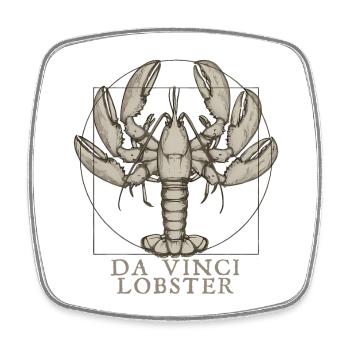 Da Vincis Hummer - Viereckiger Kühlschrankmagnet - Weiß - Vorne