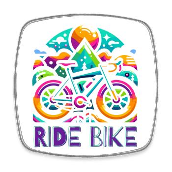 Cyclisme - Ride Bike design - Magnet carré - blanc - Devant