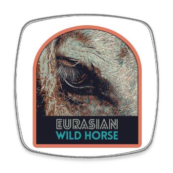 Horse Eye in Close-up – Expressive Art - Square fridge magnet - white - Front