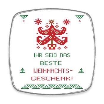 Weihnachten Familie - Viereckiger Kühlschrankmagnet - Weiß - Vorne