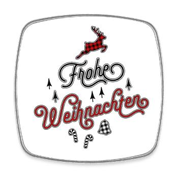 Frohe Weihnachten Ugly Christmas Sweater Geschenk - Viereckiger Kühlschrankmagnet - Weiß - Vorne