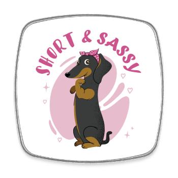 Weenie Mama Dachshund - Square fridge magnet - white - Front