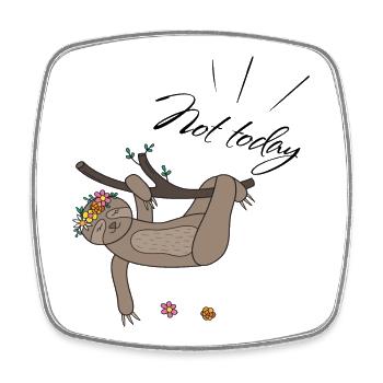not today Faultier - Viereckiger Kühlschrankmagnet - Weiß - Vorne