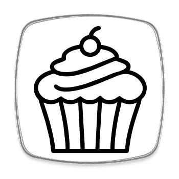 Cupcake - Square fridge magnet - white - Front