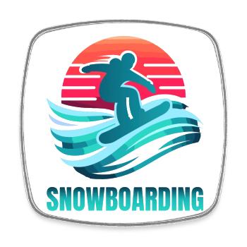 Scène vibrante du surf snowboard - Magnet carré - blanc - Devant